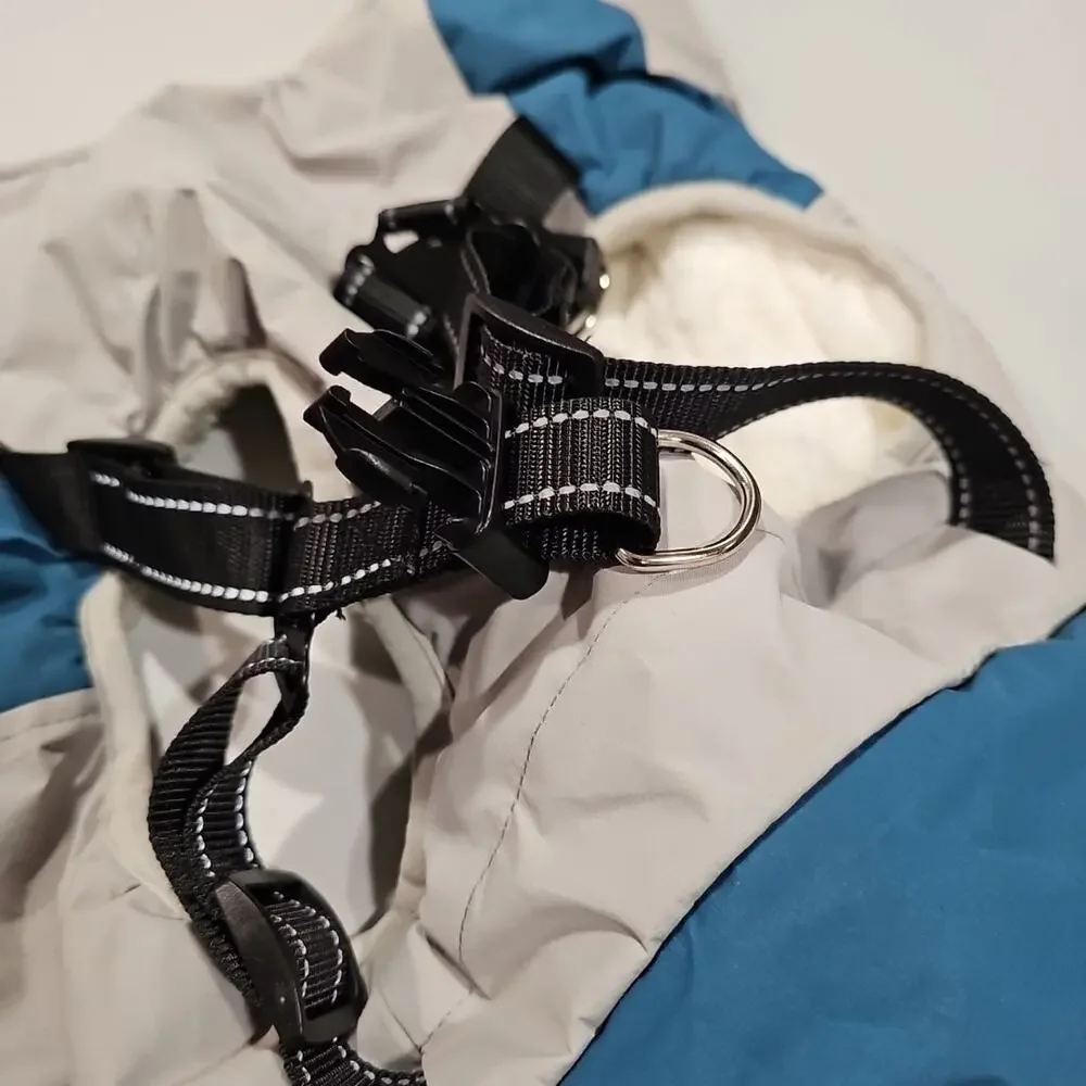 Large Dog Coat with Harness Built in Waterproof Windproof Dog Winter